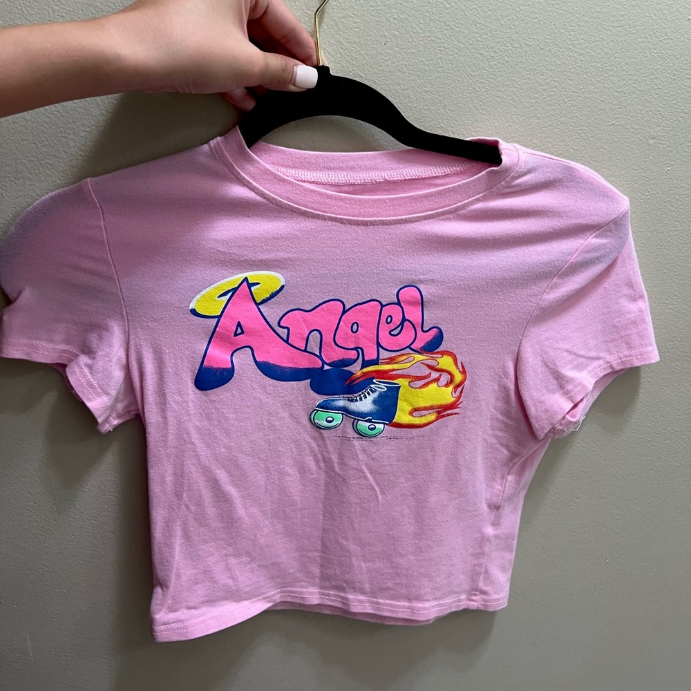 Boutique Angel Graffiti Cropped Top